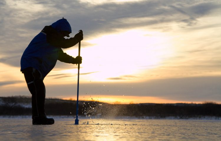 A chisel is a great tool to check the thickness of the ice, re-open an iced over hole, and open a fresh hole in thinner ice.