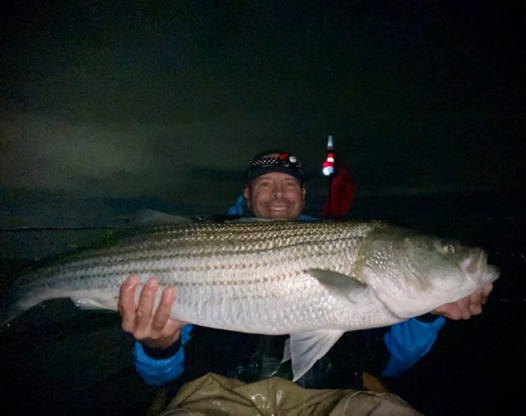 Boston beach striper from kayak