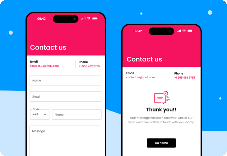 Classic mobile contact form example