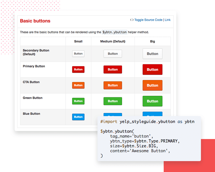 consistent design over developer handoff at yelp