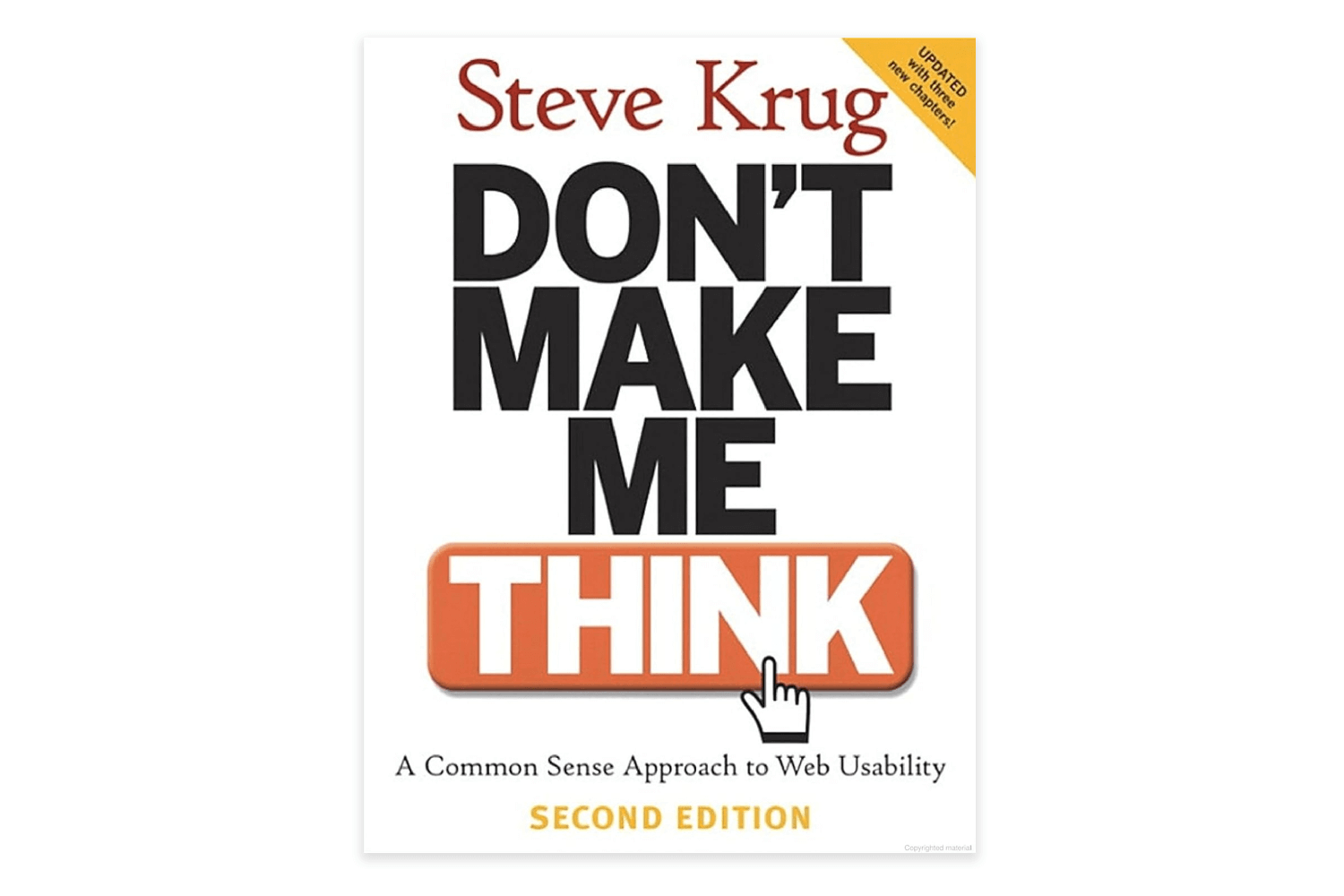 Cover of 'Don’t Make Me Think' by Steve Krug, a guide to web usability and design principles