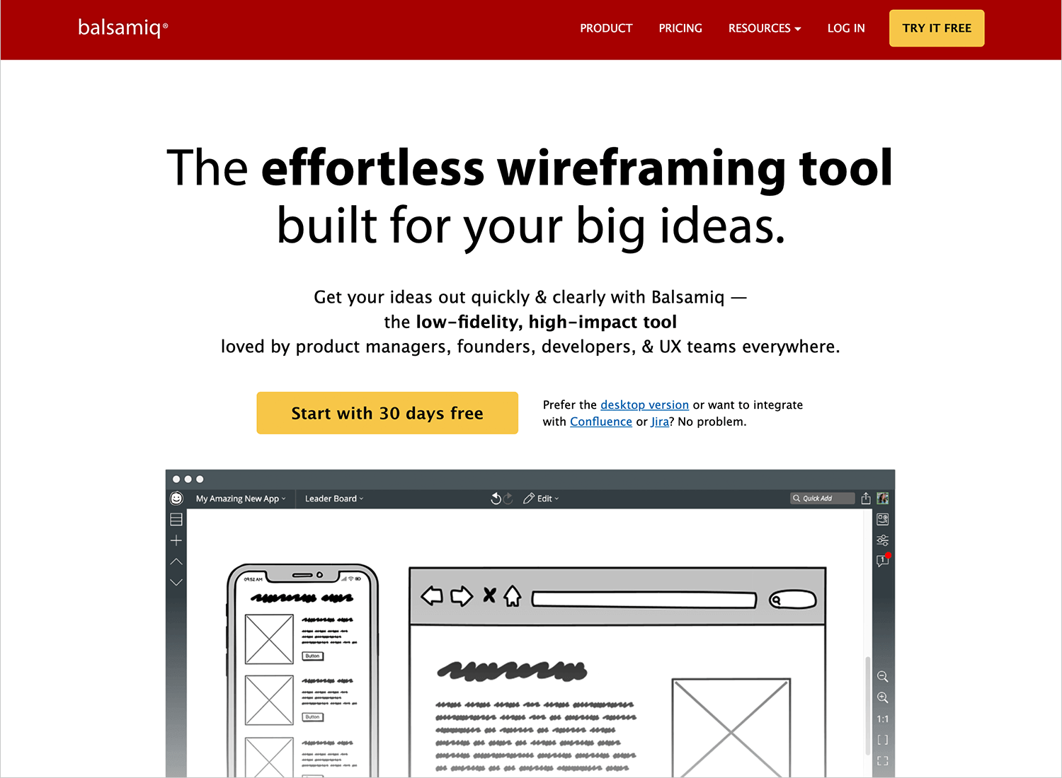 high fidelity wireframes - balsamiq