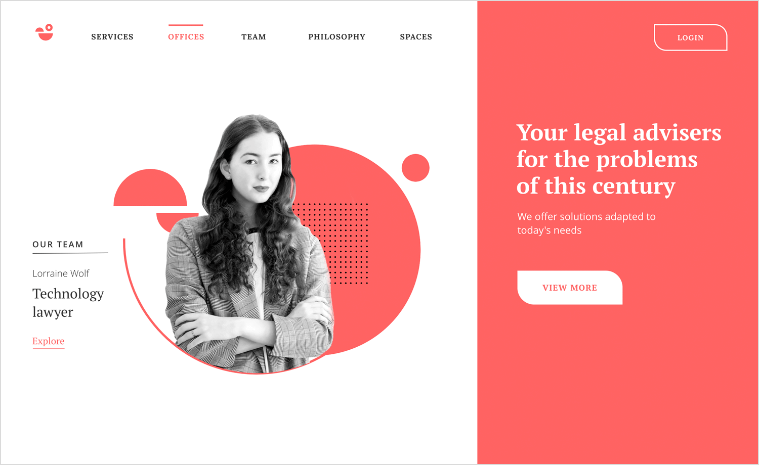 legal services website example for ui design