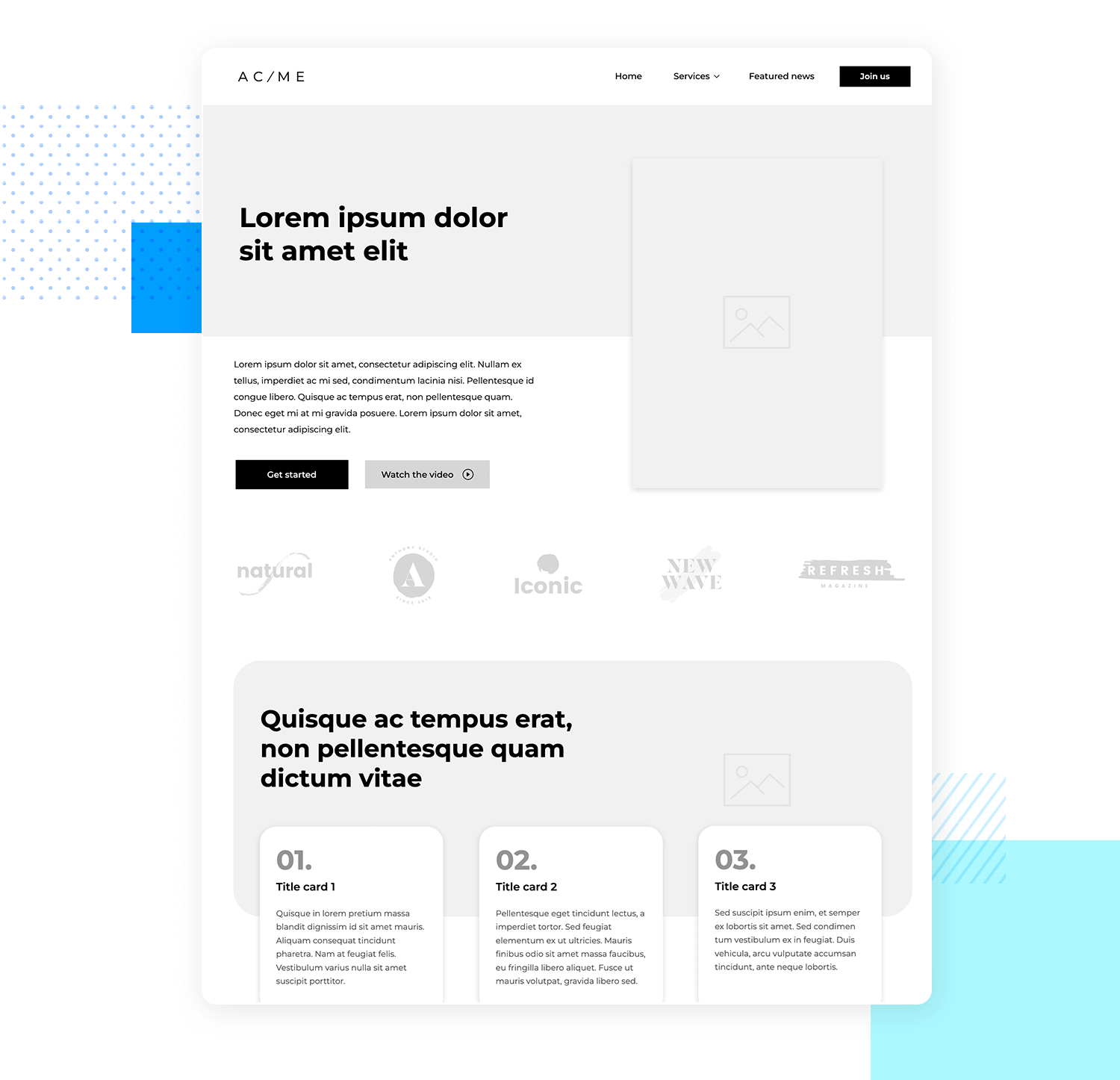 low fidelity prototype example landing page