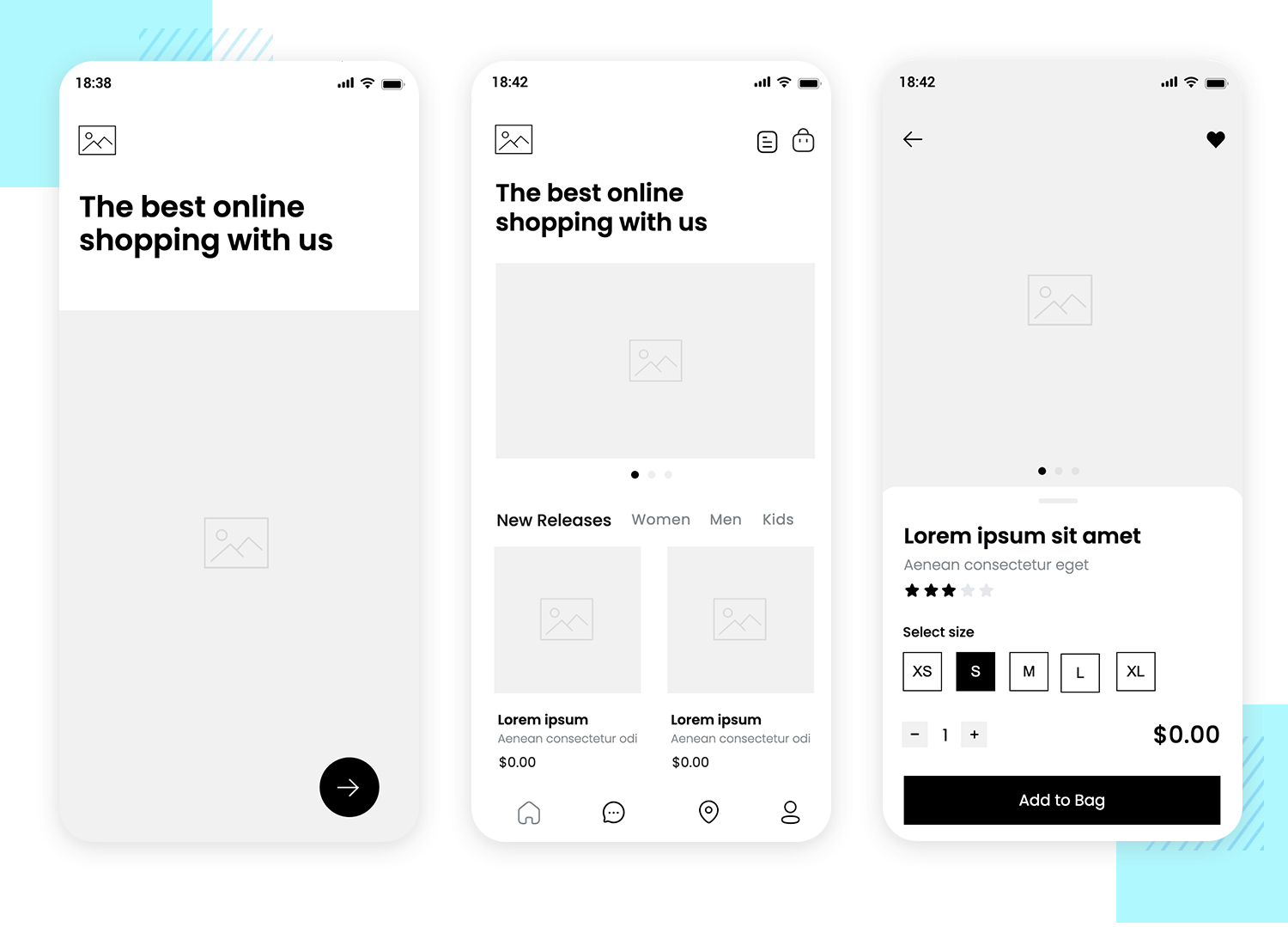 low fidelity prototype example mobile store