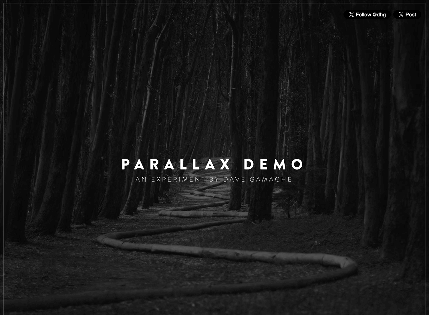 Parallax effect website scrolling - Dave Gamache