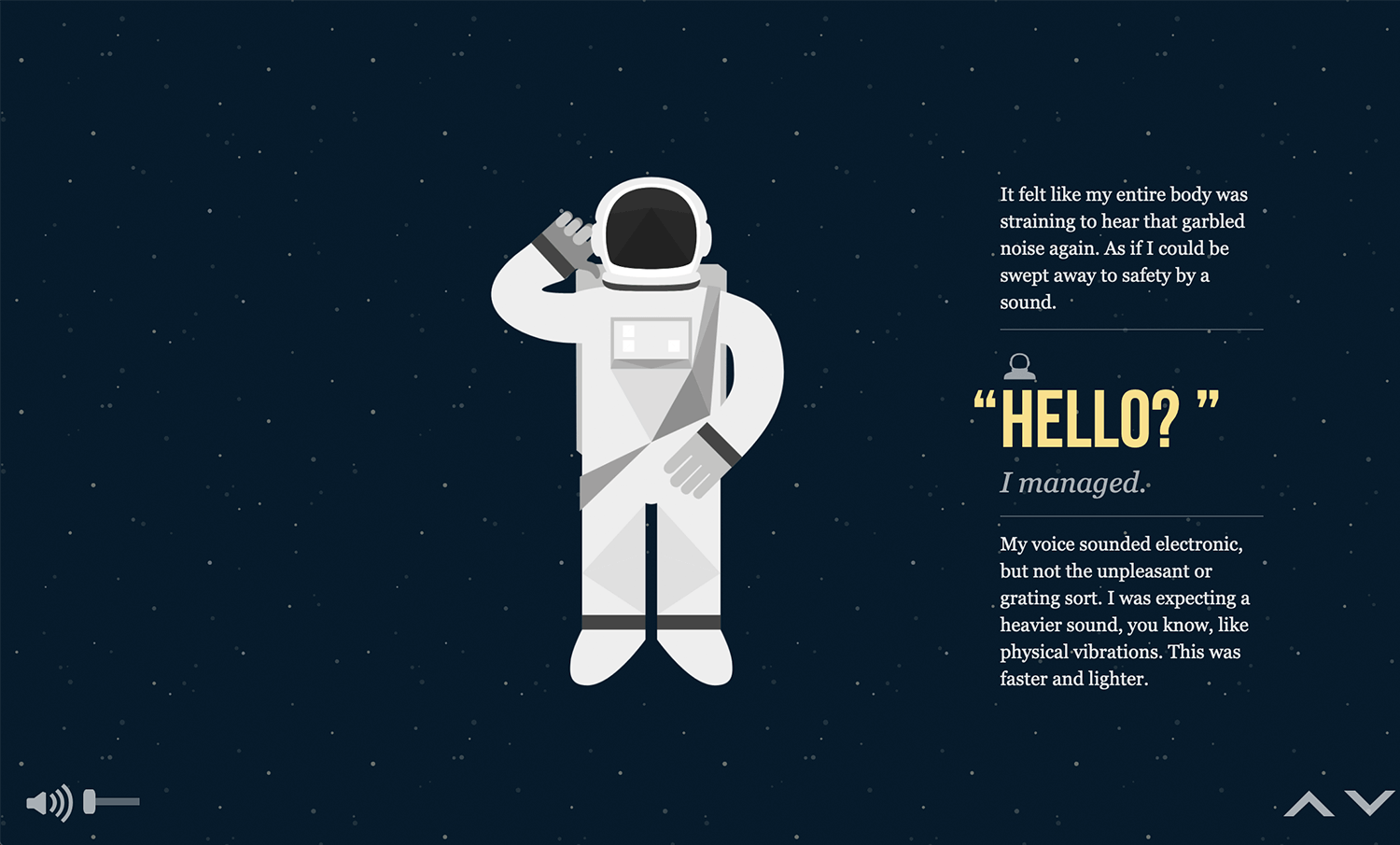 Parallax effect website scrolling - NASA Prospect