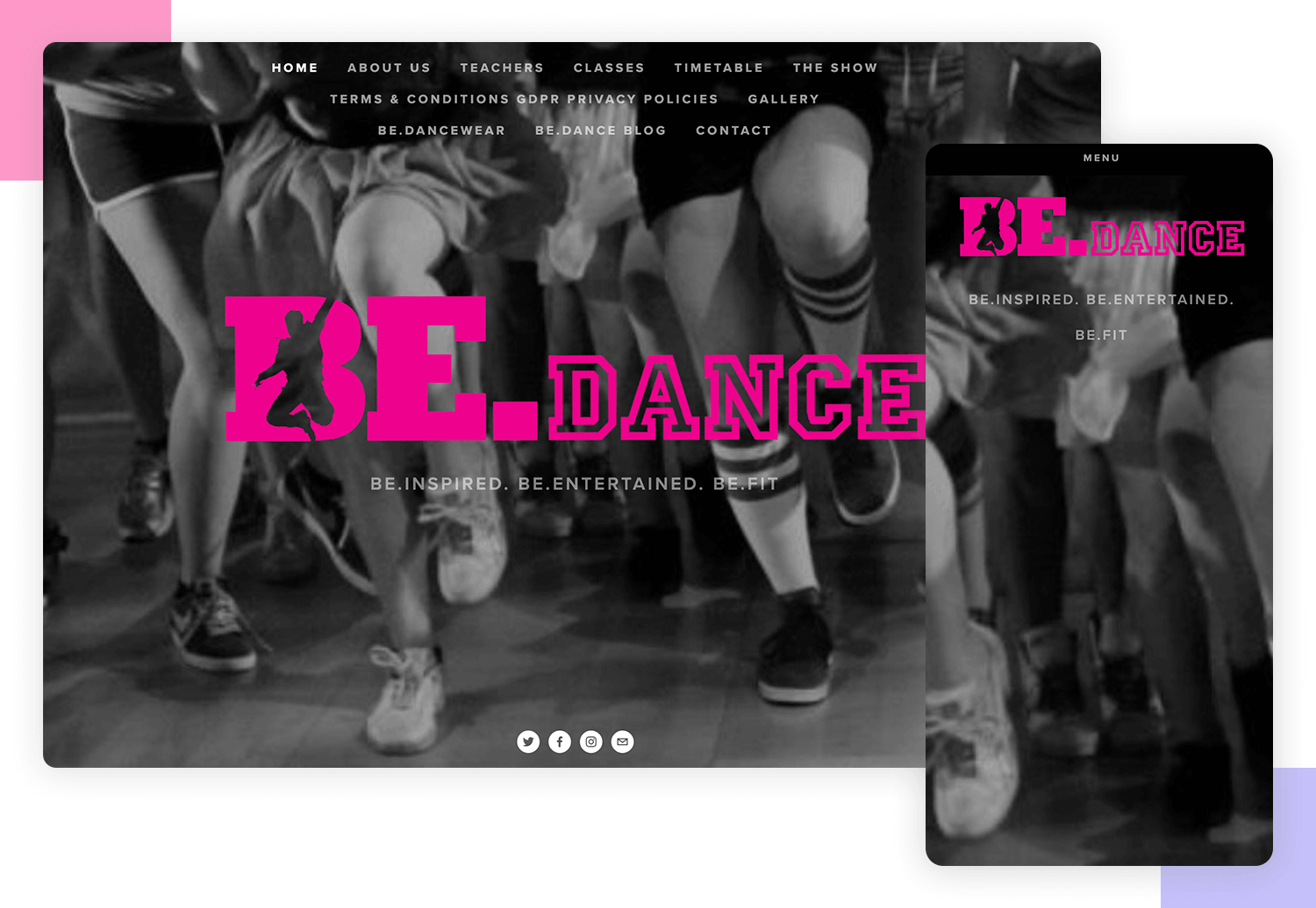 Responsive website examples - BeDance School