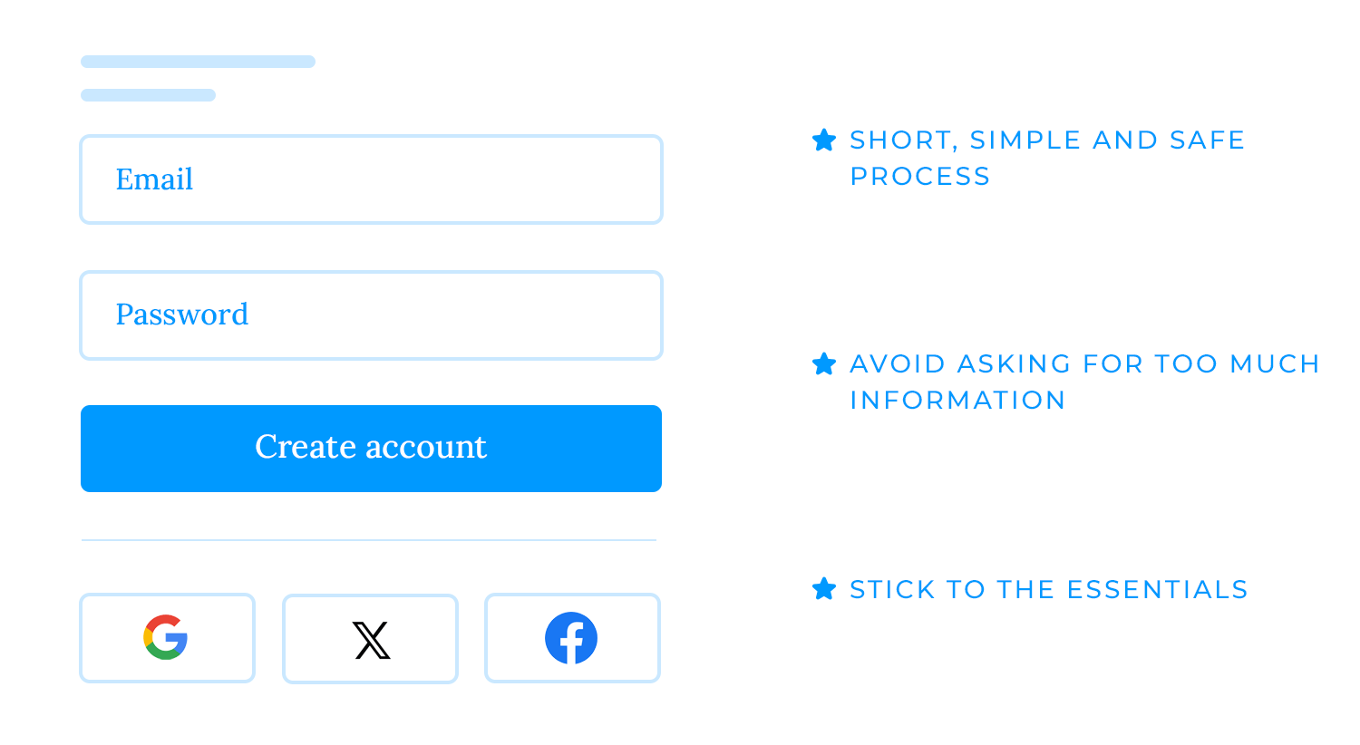 Simple account creation process