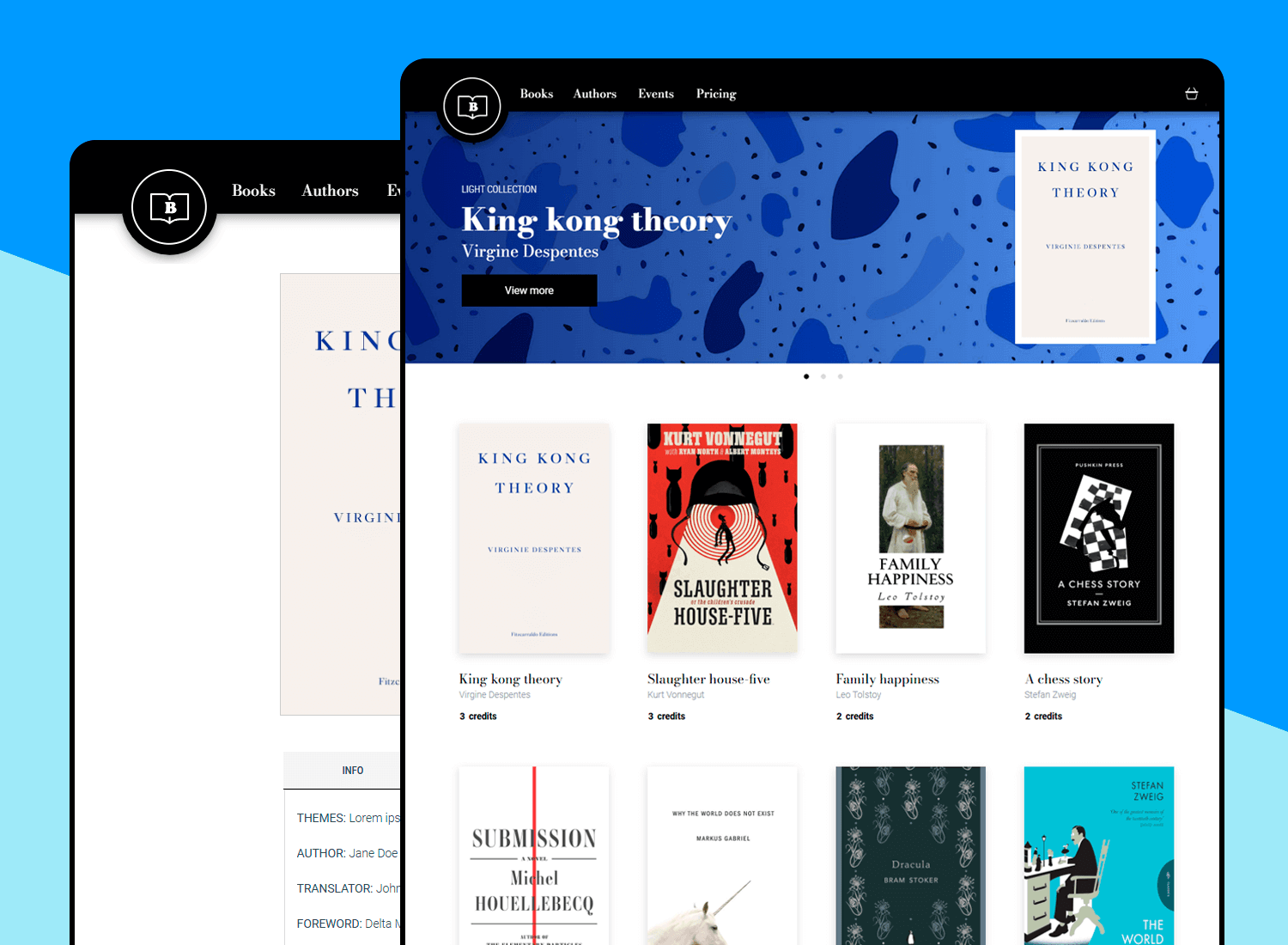 ui design examples online bookstore