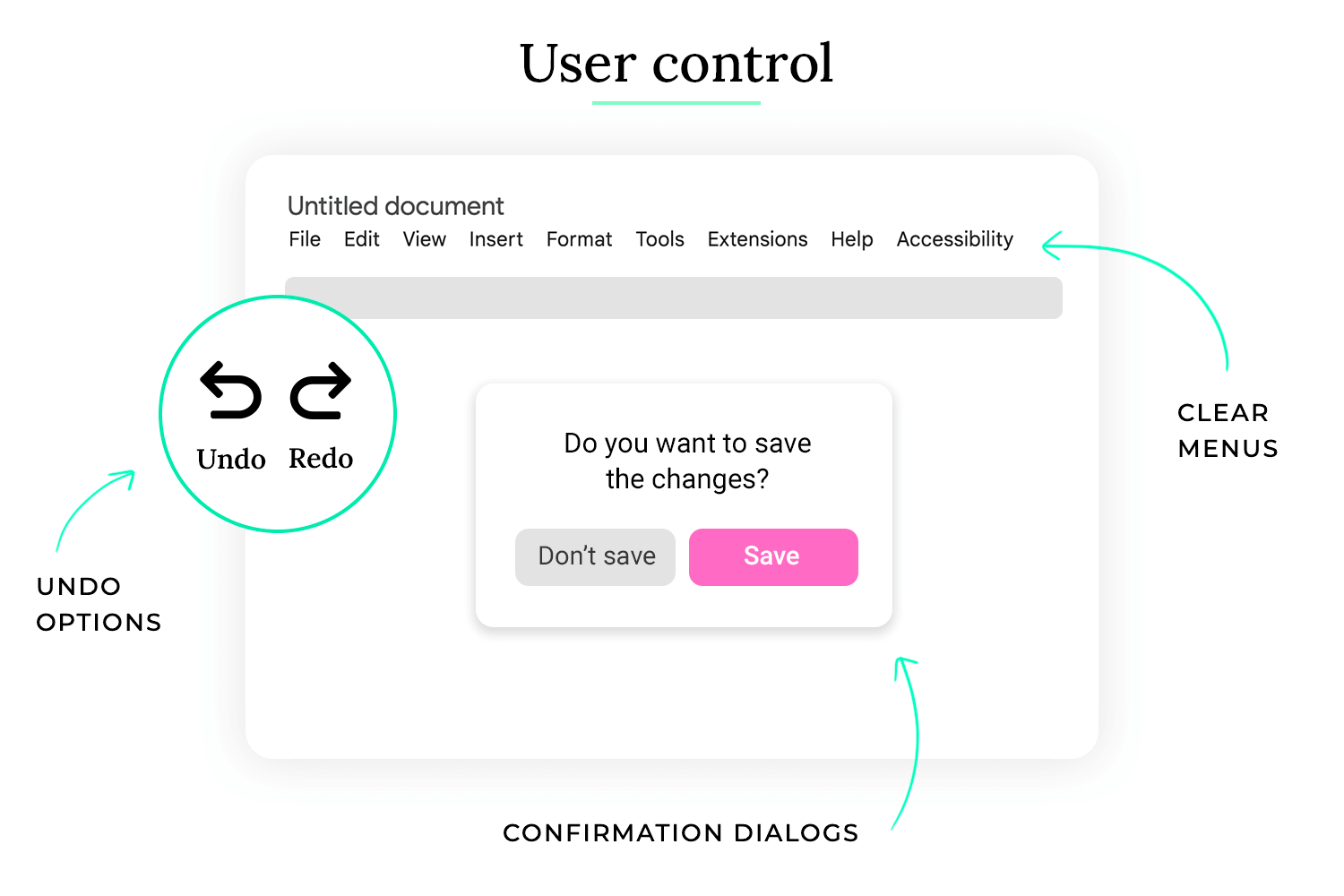 ui design principles user control