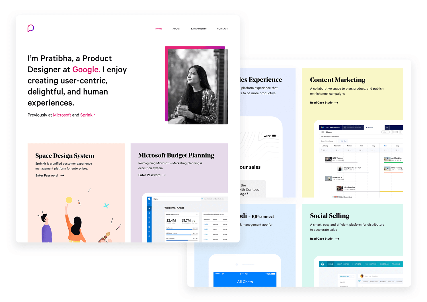 UX design portfolio featuring case studies and project highlights