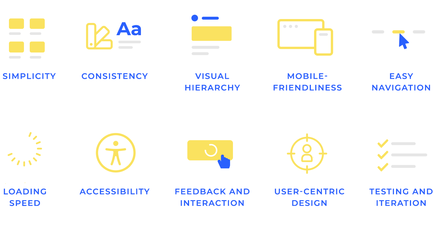 Web design principles: simplicity, consistency, visual hierarchy, and more